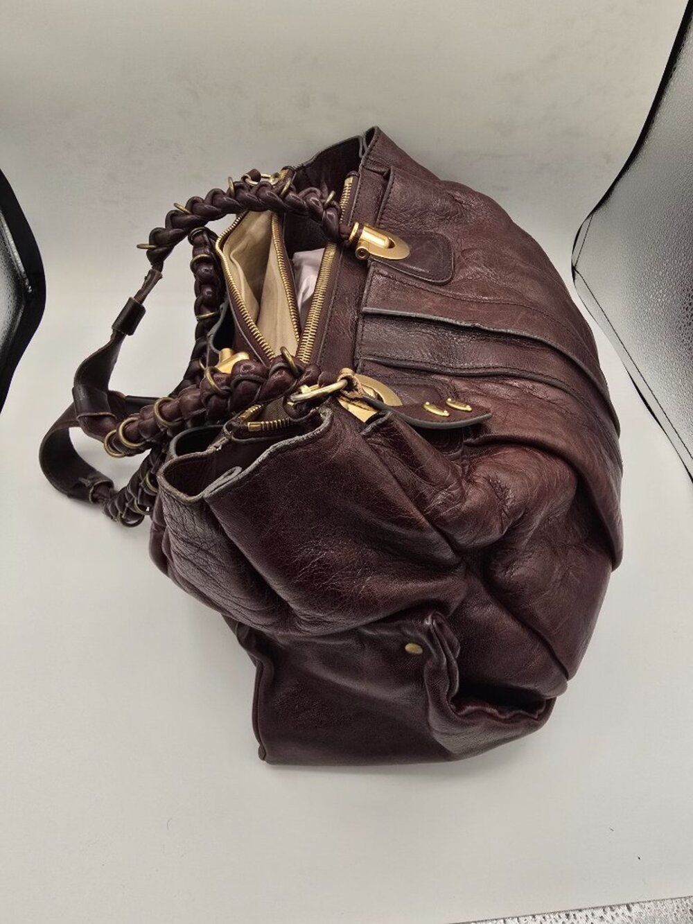 Chloe Authentic Heloise Brown heavy leather large - Picture 2 of 5